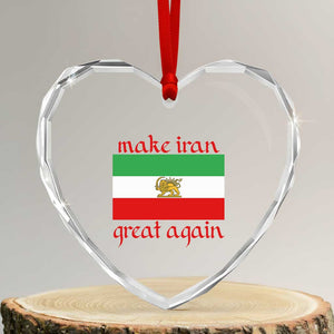 Make Iran Great Again Heart Crystal Glass Ornament Vintage Lion and Sun Flag Patriotic Iranian Pride TS02 Transparent Glass 3'' Heart Print Your Wear