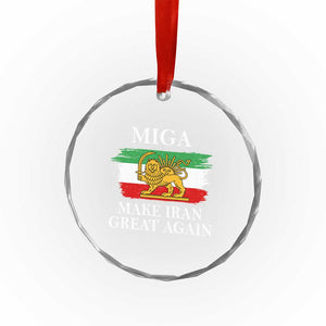 Make Iran Great Again Patriotic MIGA Crystal Glass Ornament Lion and Sun Flag Iranian Revolution TS02 Print Your Wear