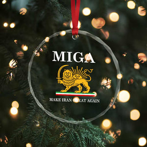 Make Iran Great Again Patriotic MIGA Crystal Glass Ornament Lion and Sun Iranian Revolution Freedom Supporters TS02 Print Your Wear