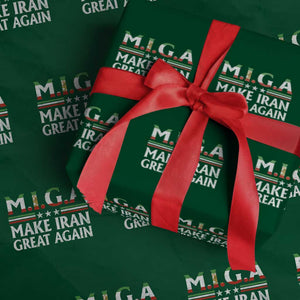 Make Iran Great Again Wrapping Paper Roll MIGA Emblem Of Iran Persian Lion Flag TS11 Green Print Your Wear