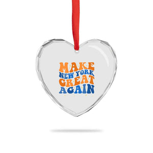 Make New York Great Again Heart Crystal Glass Ornament Retro Wave Graphic