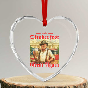 Make Oktoberfest Great Again Heart Crystal Glass Ornament Funny Trump Patriotic Beer Festival Parody TS02 Transparent Glass 3'' Heart Print Your Wear