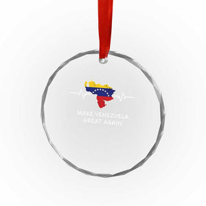 Make Venezuela Great Again Crystal Glass Ornament Patriotic Support Heartbeat Distressed Map Graphic TS02 Print Your Wear