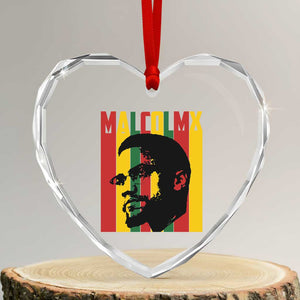 Malcolm X Heart Crystal Glass Ornament Pan African Flag Black History TS14 Transparent Glass 3'' Heart Print Your Wear