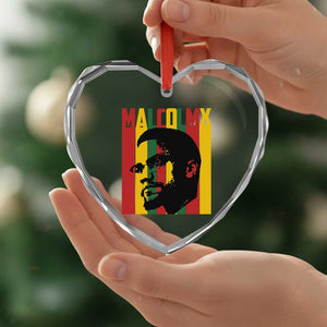 Malcolm X Heart Crystal Glass Ornament Pan African Flag Black History TS14 Print Your Wear