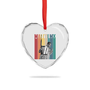 Malcolm X Heart Crystal Glass Ornament Retro Portrait Black Empowerment Heritage Gift TS12 Print Your Wear
