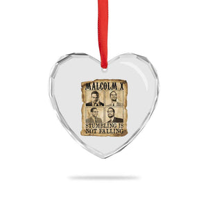 Malcolm X Heart Crystal Glass Ornament Stumbling Is Not Falling Historical Poster TS12 Print Your Wear