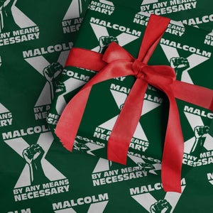 Malcolm X Power Fist Wrapping Paper Roll Civil Rights Leader Pride Bold Statement TS02 Green Print Your Wear