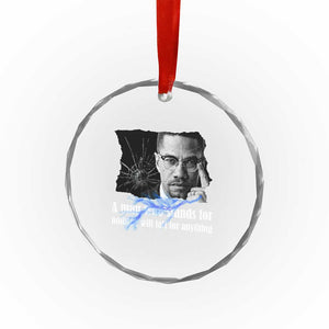 Malcolm X Quote Crystal Glass Ornament A Man Who Stands For Nothing Will Fall TS12 Print Your Wear