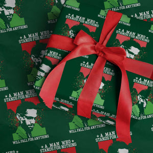 Malcolm X Quote Wrapping Paper Roll Retro A Man Who Stands for Nothing Black History TS10 Green Print Your Wear