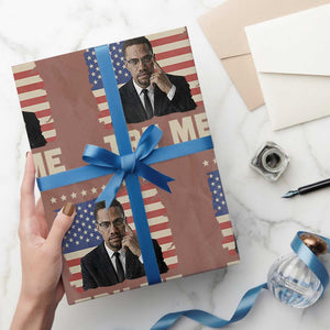 Malcolm X Try Me Wrapping Paper Roll African American Pride Gift TS12 Mocha Print Your Wear
