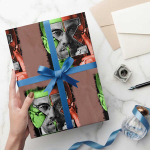 Malcolm X Wrapping Paper Roll Black History Month TS10 Mocha Print Your Wear