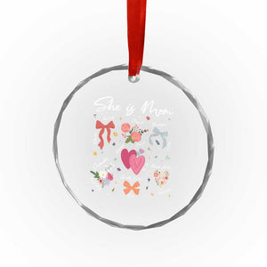 Mama Christian Religious Crystal Glass Ornament She Is Mom Mother's Day Jesus Flowers Bow TS11 Print Your Wear
