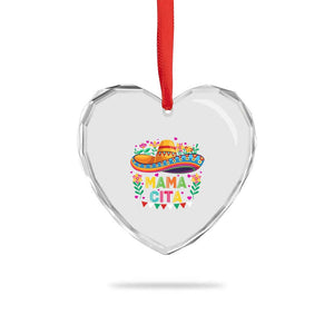 Mama Cita Heart Crystal Glass Ornament Cinco De Mayo Mexican Mom Flower Sombrero TS14 Print Your Wear