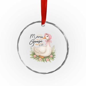 Mama Goose Est 2025 Crystal Glass Ornament Retro New Mom Mothers Day TS02 Print Your Wear