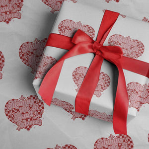 Mama Of A Heart Warrior Wrapping Paper Roll CHD Awareness Retro Red Checkered Heart TS11 White Print Your Wear