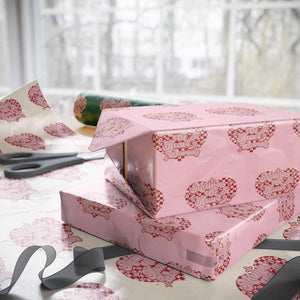 Mama Of A Heart Warrior Wrapping Paper Roll CHD Awareness Retro Red Checkered Heart TS11 Light Pink Print Your Wear