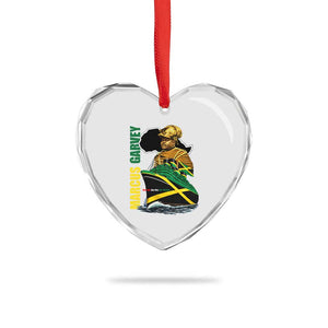 Marcus Garvey Jamaica Pride Heart Crystal Glass Ornament One God One Aim One Destiny TS12 Print Your Wear