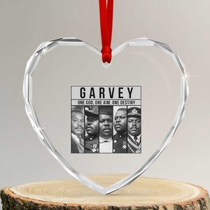 Marcus Garvey Quote Heart Crystal Glass Ornament One God One Aim One Destiny TS12 Transparent Glass 3'' Heart Print Your Wear