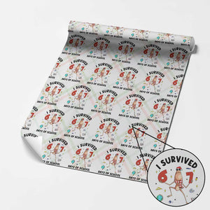 Marcus The Worm 67 Days of School Wrapping Paper Roll I Survived Funny Six Seven Meme Christmas Vibe TS14 Christmas Plaid Print Your Wear