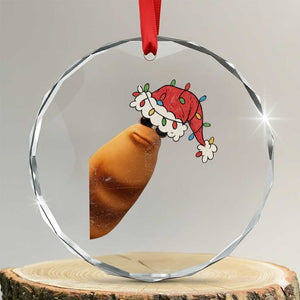Marcus The Worm Christmas Crystal Glass Ornament Funny Internet Brainrot Meme TS10 Transparent Glass 3'' Circle Print Your Wear