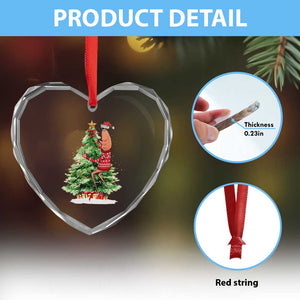 Marcus The Worm Christmas Heart Crystal Glass Ornament Funny Brain Rot Meme TS10 Print Your Wear