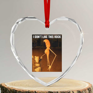 Marcus The Worm Christmas Heart Crystal Glass Ornament I Don't Like This Rock Funny Meme TS10 Transparent Glass 3'' Heart Print Your Wear