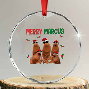 Marcus The Worm Christmas Meme Crystal Glass Ornament Funny Brain Rot Gen Z Xmas TS14 Transparent Glass 3'' Circle Print Your Wear