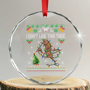 Marcus The Worm Christmas Meme Crystal Glass Ornament I Dont Like This Tree Brainrot Funny Ugly Xmas TS10 Transparent Glass 3'' Circle Print Your Wear