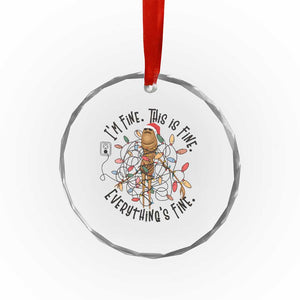 Marcus The Worm Christmas Meme Crystal Glass Ornament I'm Fine Everything is Fine TS10 Print Your Wear