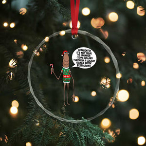 Marcus The Worm Christmas Meme Crystal Glass Ornament Locally Owned Greek Restaurant TS14 Print Your Wear