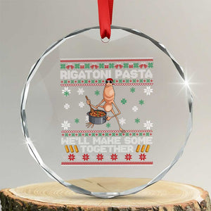 Marcus The Worm Christmas Meme Crystal Glass Ornament Rigatoni Pasta We Will Make Some Together TS14 Transparent Glass 3'' Circle Print Your Wear