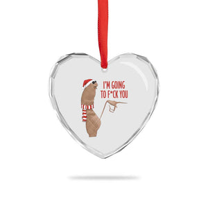 Marcus The Worm Christmas Meme Heart Crystal Glass Ornament I Am Going To Fck You TS14 Print Your Wear