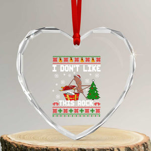 Marcus The Worm Christmas Meme Heart Crystal Glass Ornament I Do Not Like This Rock TS14 Transparent Glass 3'' Heart Print Your Wear