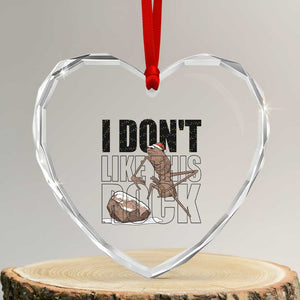 Marcus The Worm Christmas Meme Heart Crystal Glass Ornament I Do Not Like This Rock Xmas TS14 Transparent Glass 3'' Heart Print Your Wear