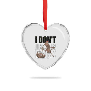 Marcus The Worm Christmas Meme Heart Crystal Glass Ornament I Do Not Like This Rock Xmas TS14 Print Your Wear
