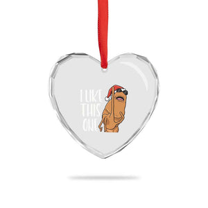 Marcus The Worm Christmas Meme Heart Crystal Glass Ornament I Like This One TS14 Print Your Wear