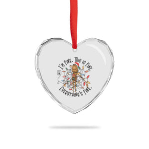 Marcus The Worm Christmas Meme Heart Crystal Glass Ornament I'm Fine Everything is Fine TS10 Print Your Wear