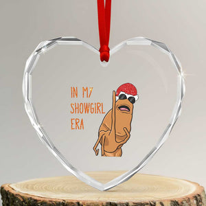 Marcus The Worm Christmas Meme Heart Crystal Glass Ornament In My Costume Era TS14 Transparent Glass 3'' Heart Print Your Wear