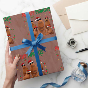 Marcus The Worm Christmas Meme Wrapping Paper Roll Funny Brain Rot Gen Z Xmas TS14 Mocha Print Your Wear