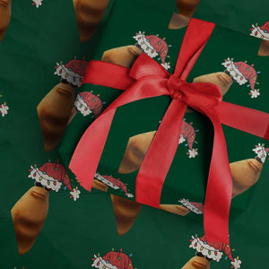 Marcus The Worm Christmas Wrapping Paper Roll Funny Internet Brainrot Meme TS10 Green Print Your Wear