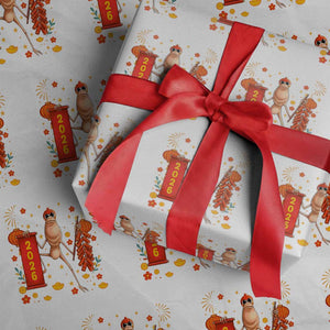 Marcus The Worm Lunar New Year Meme Wrapping Paper Roll Trendy Gag Gift TS12 White Print Your Wear
