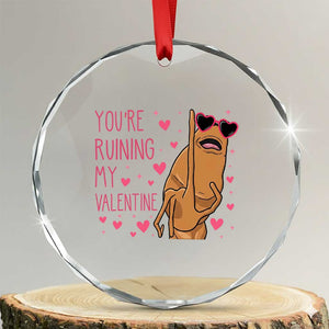 Marcus The Worm Meme Crystal Glass Ornament Funny Anti Valentines Day TS14 Transparent Glass 3'' Circle Print Your Wear