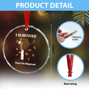 Marcus The Worm Meme Crystal Glass Ornament I Survived 67 Days On Rigatoni TS14 Print Your Wear