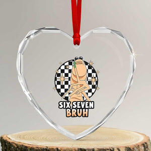 Marcus The Worm Meme Heart Crystal Glass Ornament 67 Six Seven Gen Z Humor TS14 Transparent Glass 3'' Heart Print Your Wear