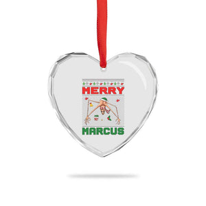 Marcus The Worm Meme Merry Marcus Heart Crystal Glass Ornament Funny Ugly Christmas Gift TS12 Print Your Wear