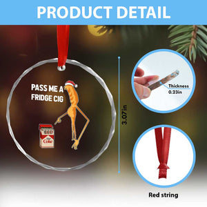 Marcus The Worm Christmas Meme Crystal Glass Ornament Pass Me A Fridge Cig TS14 Print Your Wear