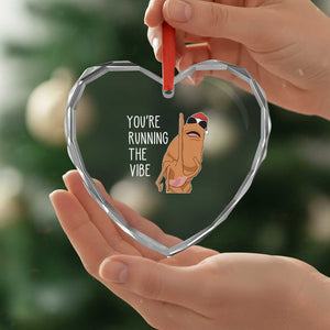 Marcus The Worm Robert Meme Christmas Heart Crystal Glass Ornament You Are Running The Vibe TS14 Print Your Wear