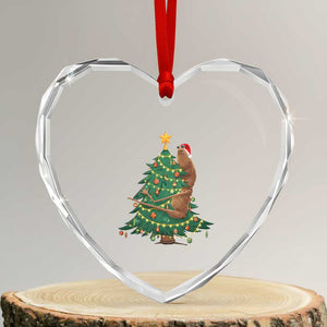Marcus The Worm Meme Funny Christmas Heart Crystal Glass Ornament TS14 Transparent Glass 3'' Heart Print Your Wear