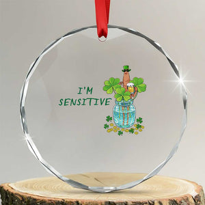 Marcus The Worm St Patricks Day Crystal Glass Ornament I'm Sensitive TS14 Transparent Glass 3'' Circle Print Your Wear